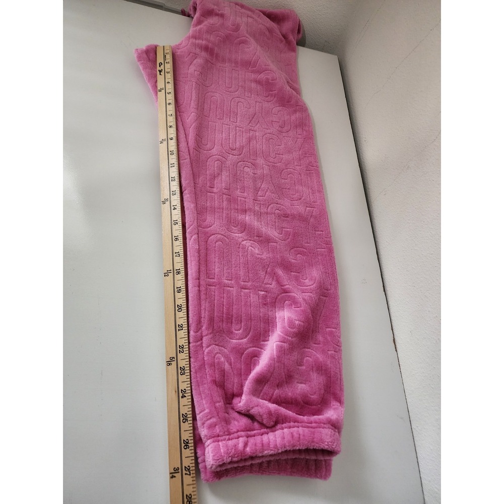 Juicy Couture Pink Plush Velour Lounge Set Embossed Logo 2 Pc Women XL NWT - Picture 5 of 11